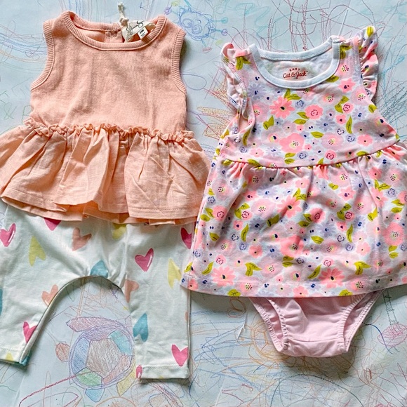 Matching Sets 36m 2piece Outfit Bundle Hearts Floral Jessica Simpson